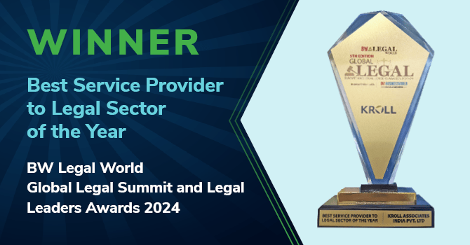 Kroll Wins Best Service Provider to Legal Sector for Year 2023 Award by BW Legal World
